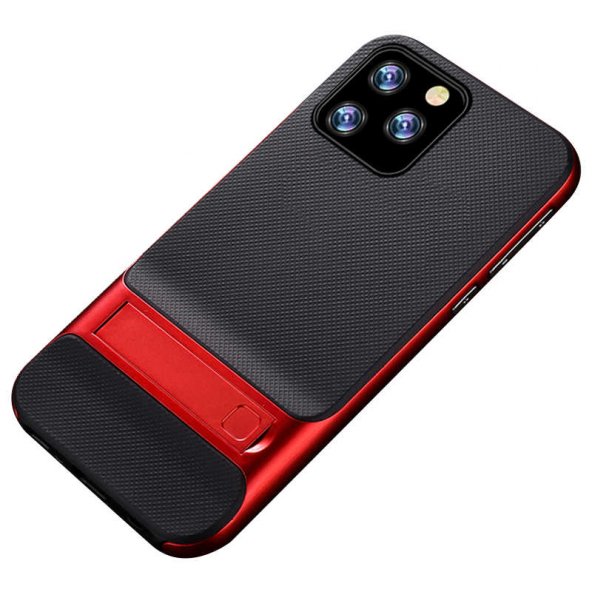 Apple iPhone 11 Pro Max Kılıf Standlı Verus Kapak - Kırmızı