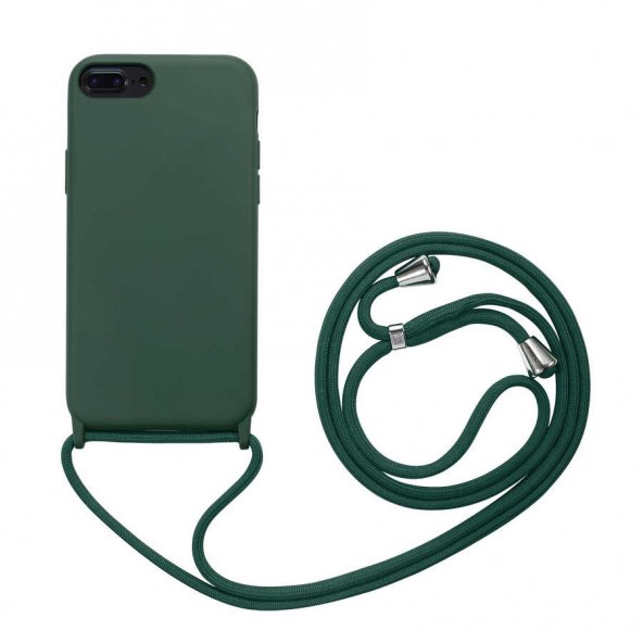 Apple iPhone 8 Plus Kılıf Ropi Kapak - Koyu Yeşil