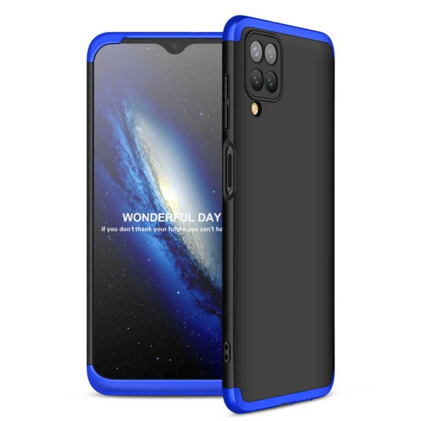 Samsung Galaxy M12 Kılıf Ays Kapak - Siyah-Mavi