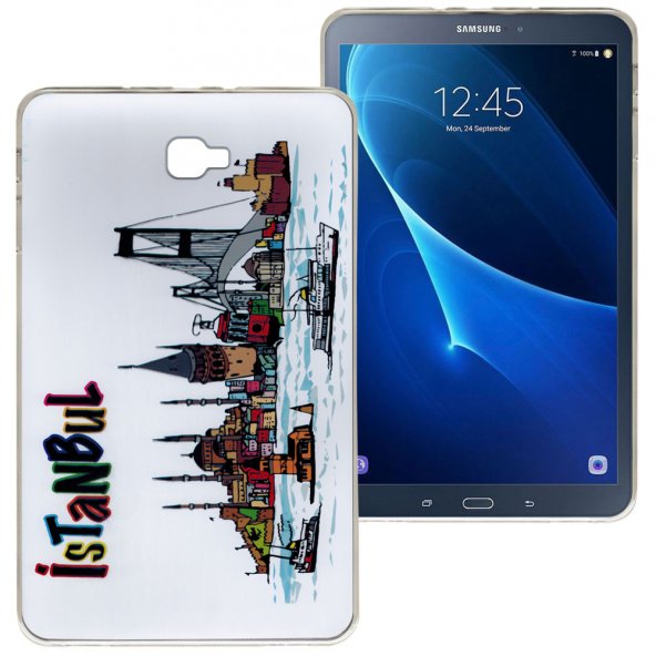 Samsung Galaxy Tab T580 Baskılı Silikon Kılıf BK-30