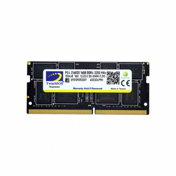 TwinMOS MDD416GB3200N 16GB DDR4 3200MHz 1.2V Notebook Ram