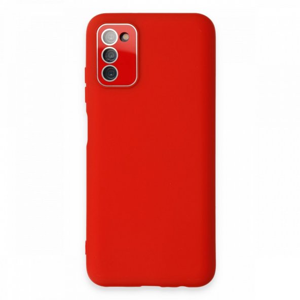 Samsung Galaxy A03S Kılıf Lansman Glass Kapak - Kırmızı