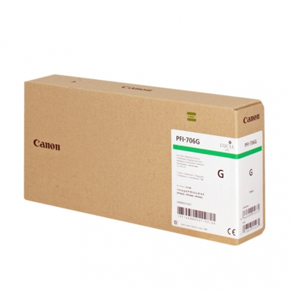 Feyza Bilişim® Canon PFI-706 G (Green) Yeşil Plotter Orijinal Mürekkep Kartuş 700 ml. (6688B001)