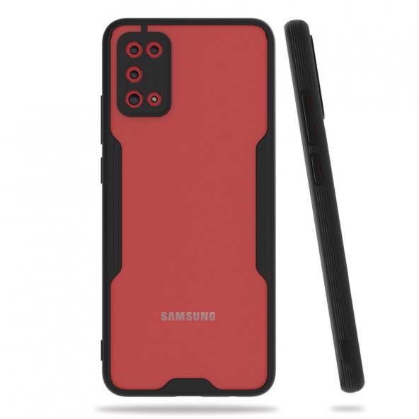 Samsung Galaxy A02S Kılıf Platin Silikon - Siyah IR7371