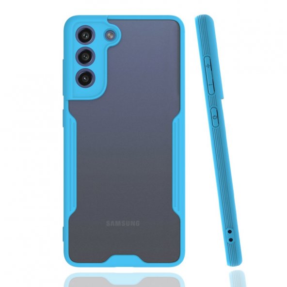 BSSM Samsung Galaxy S21 FE Kılıf Platin Silikon - Mavi
