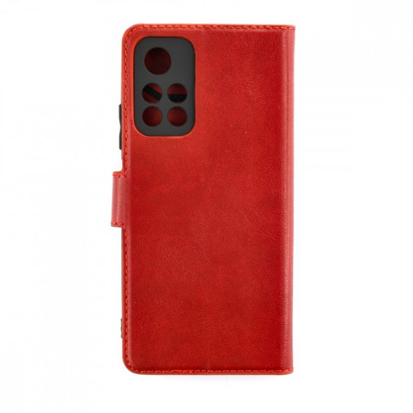 Xiaomi Redmi Note 11T Kılıf Trend S Plus Kapaklı Kılıf - Kırmızı