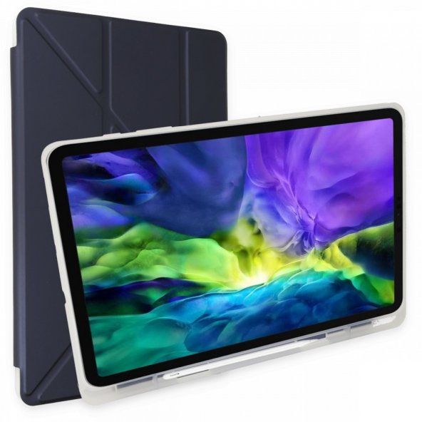 iPad 9.7 (2018) Kılıf Kalemlikli Mars Tablet Kılıfı - Lacivert
