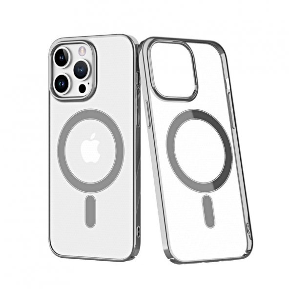 iPhone 13 Pro Max Kılıf Element Magneticsafe Sert Kapak - Gümüş GU9608