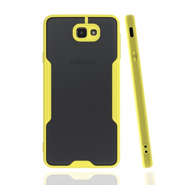 Samsung Galaxy J7 Prime Kılıf Platin Silikon - Sarı