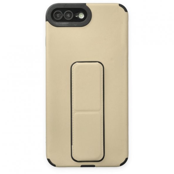 iPhone 8 Plus Kılıf Mega Standlı Silikon - Gold