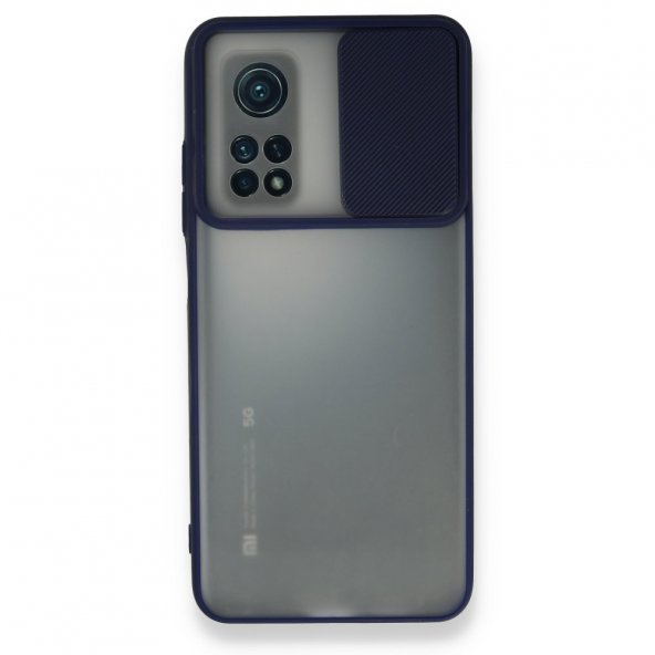 BSSM Xiaomi Mi 10T Pro Kılıf Palm Buzlu Kamera Sürgülü Silikon - Lacivert