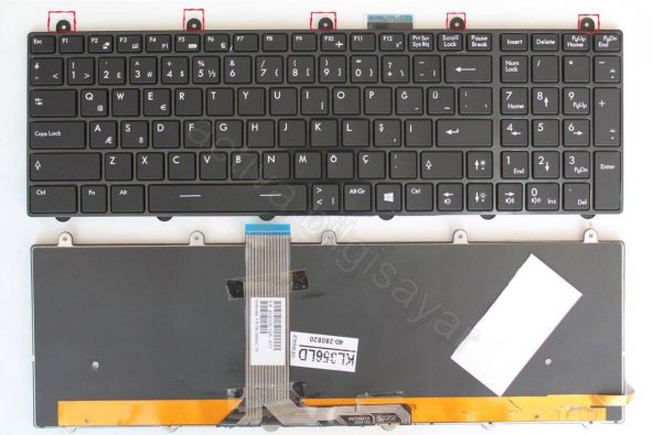 MSI GT70 Uyumlu Notebook Klavyesi - Siyah - TR - Backlit