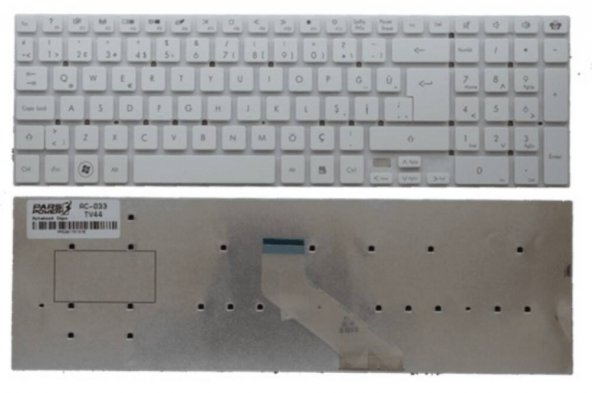 Acer Aspire V3-772G Uyumlu Notebook Klavyesi - Beyaz - TR