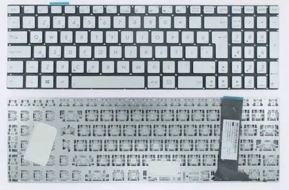 Asus U500VZ Uyumlu Notebook Klavyesi - Silver - TR