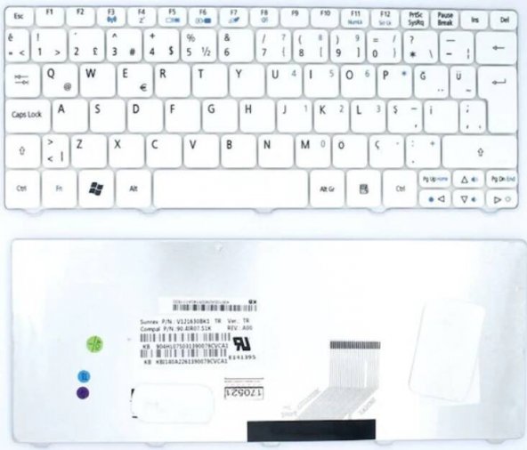 Acer Aspire One ze7 Uyumlu Notebook Klavyesi Beyaz - TR