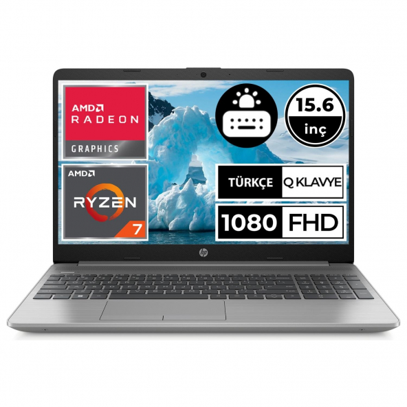 HP 250 G9 AMD Ryzen 7 5825U 16 GB 256 GB SSD 15.6" Free Dos Taşınabilir Bilgisayar 6Q8N3ES002