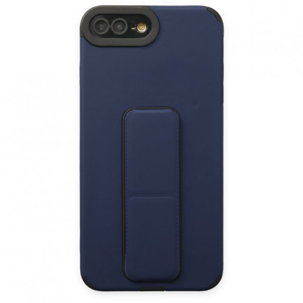 iPhone 7 Plus Kılıf Mega Standlı Silikon - Mavi
