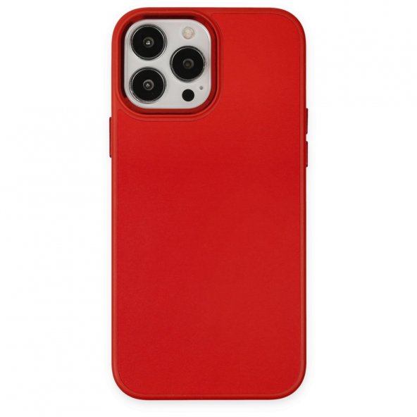 iPhone 13 Pro Kılıf Asya Deri Silikon - Kırmızı
