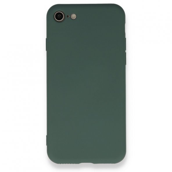BSSM iPhone 8 Kılıf Nano içi Kadife Silikon - Koyu Yeşil