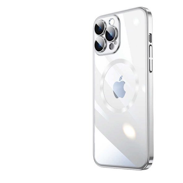 Apple iPhone 13 Pro Max Kılıf Wireless Şarj Özellikli Sert PC Zore Riksos Magsafe Kapak