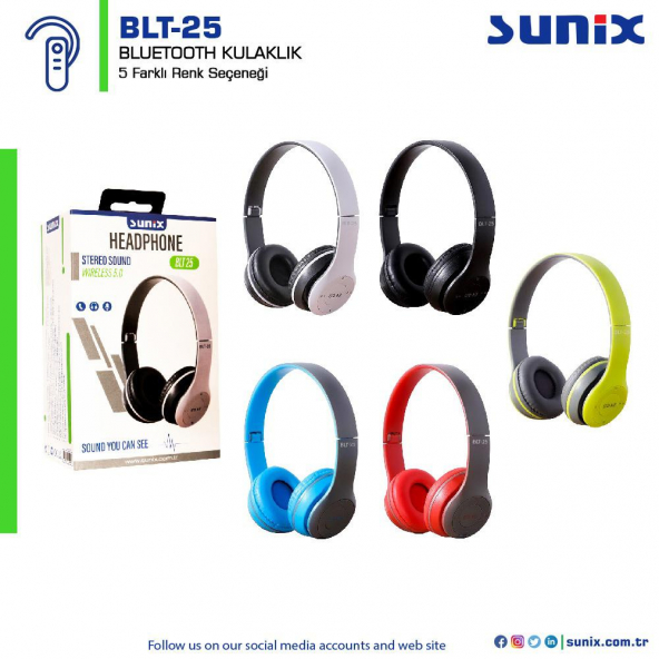Sunix BLT25 Siyah Bluetooth Kulaklık