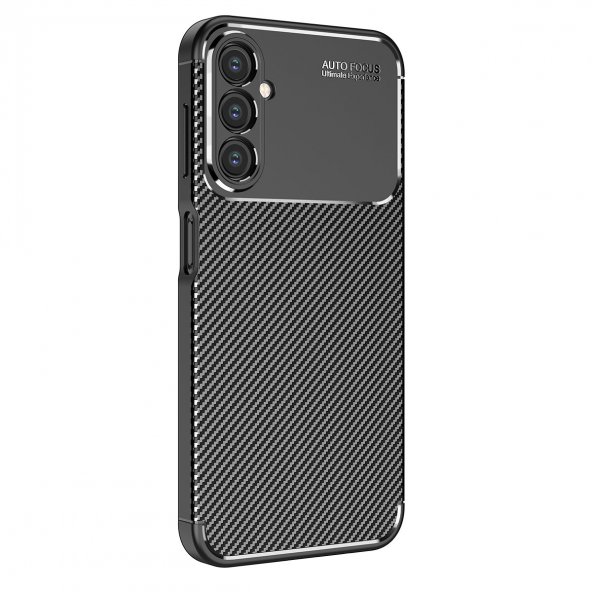 KNY Samsung Galaxy A24 Kılıf Karbon Desenli Lux Negro Silikon Siyah