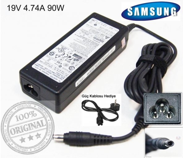 Orjinal Samsung E152 E251 E252 E372 Adaptor Şarj Aleti 19v Notebook Adaptörü