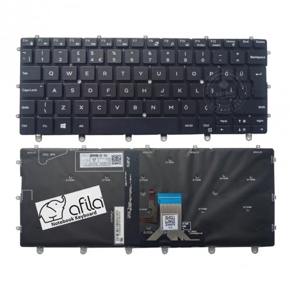Dell XPS 13 9365 2-in-1 Notebook Klavyesi - Siyah - TR - IŞIKLI