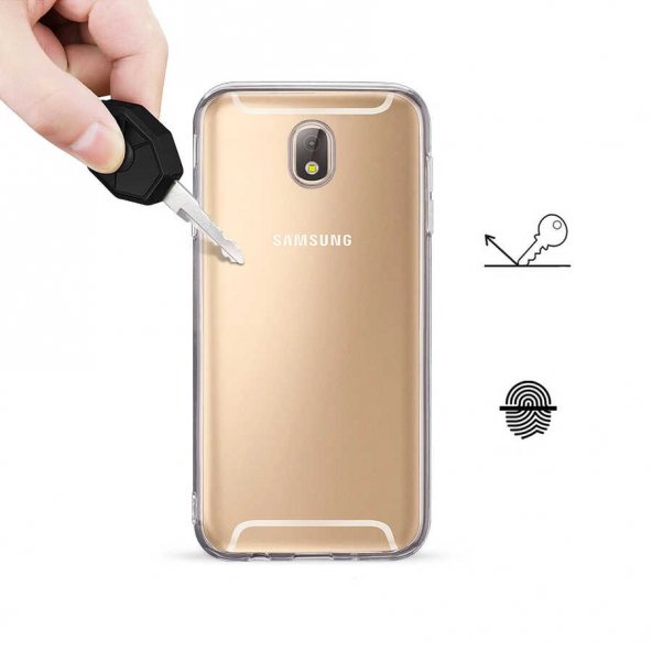Samsung Galaxy J730 Pro Kılıf Şeffaf Hibrit Silikon Esnek Tam Koruma