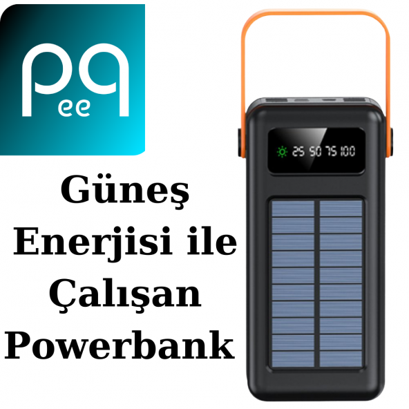 Peeq 60.000 mAh 10W Çıkış Gücü Güneş Enerjisi ve USB İle Şarj El Feneri Özellikli Powerbank