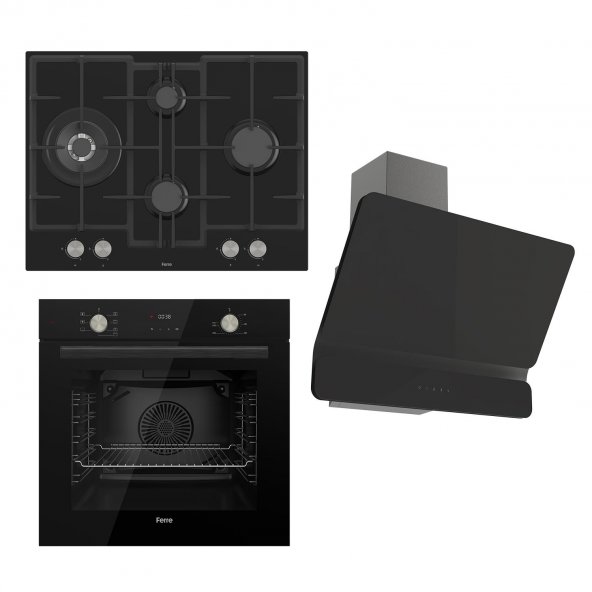 Ferre FLOWART Serisi Siyah Set (ED075 + QMS63CS +D080 )