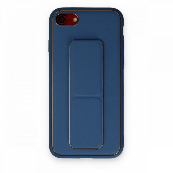 iPhone 8 Kılıf Coco Deri Standlı Kapak - Açık Mavi