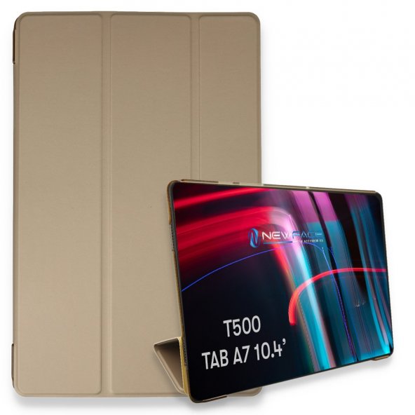 Samsung Galaxy T500 Tab A7 10.4 Kılıf Tablet Smart Kılıf - Gold