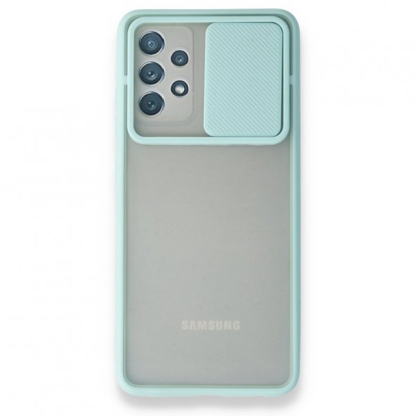 Samsung Galaxy A52S Kılıf Palm Buzlu Kamera Sürgülü Silikon - Turkuaz