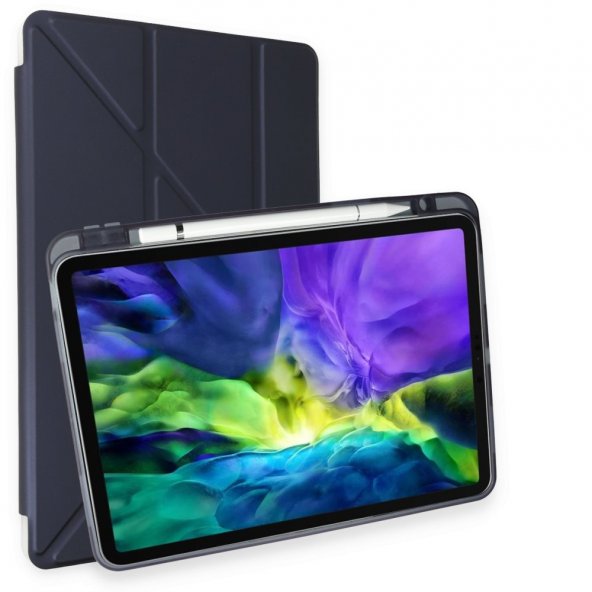 iPad Pro 11 (2020) Kılıf Kalemlikli Mars Tablet Kılıfı - Lacivert