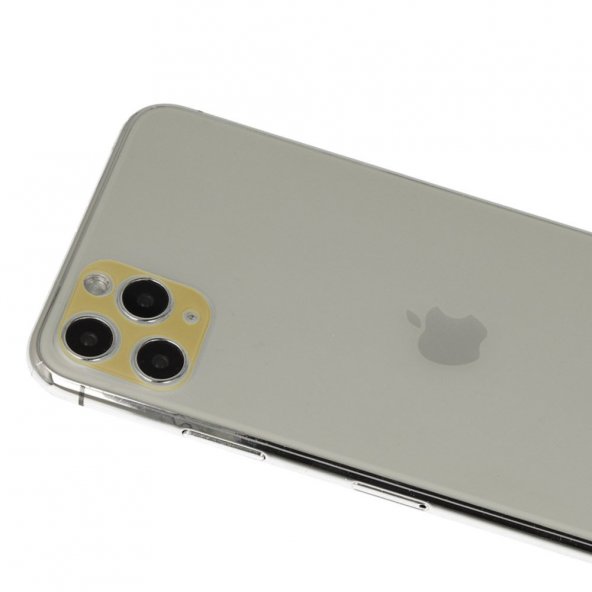 iPhone 11 Pro Rainbow Kamera Lens Koruma Cam - Gold
