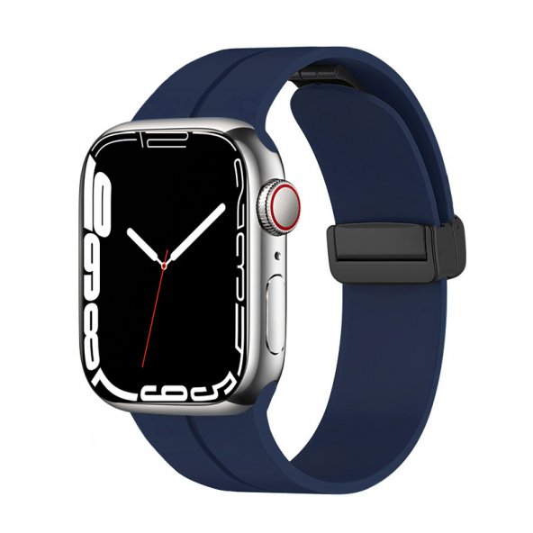 Apple Watch Seri 2/3/4/5/6/7/8/se 45/44/42mm Magnetic Tokalı A+ Kalite Sport Silikon Kordon (KRD-84)