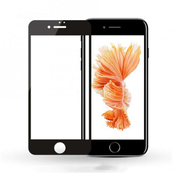 Apple iPhone 8 Plus Ekran Koruyucu Tam Kaplayan Tamperli Cam Kavisli Kaplama (DAVİN 5D) Siyah