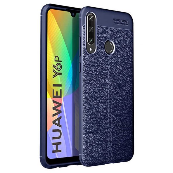 Huawei Y6P Kılıf Deri Görünümlü Renk Atmayan Dayanaklı Silikon Kapak (NİSS)