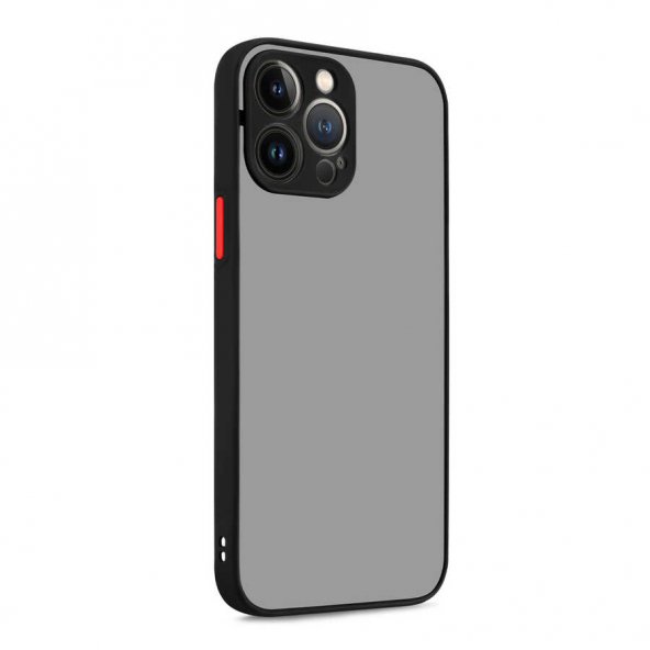 Apple iPhone 13 Pro Kılıf Mat Kamera Korumalı Renkli Tuşlu Sert Silikon Kapak (HUX)