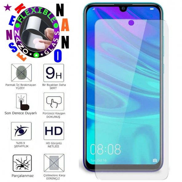 Huawei P Smart 2019 Nano Ekran Koruyucu 9H Kırılmaz Nano Cam Esnek Flexible Glass Koruma HD (RI92CLZ)