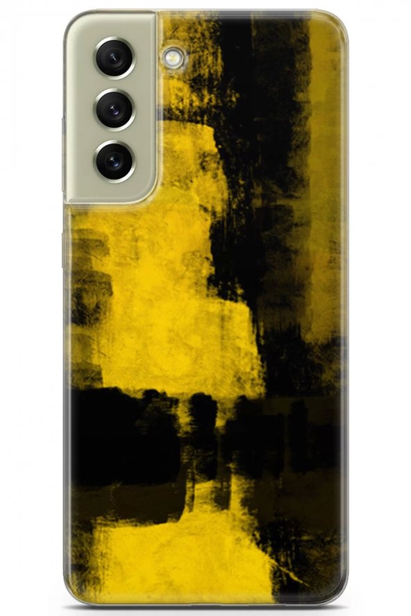 Samsung Galaxy S21 Fe Uyumlu Kılıf Nature 08 Darbe Önleyici Sarı Siyah