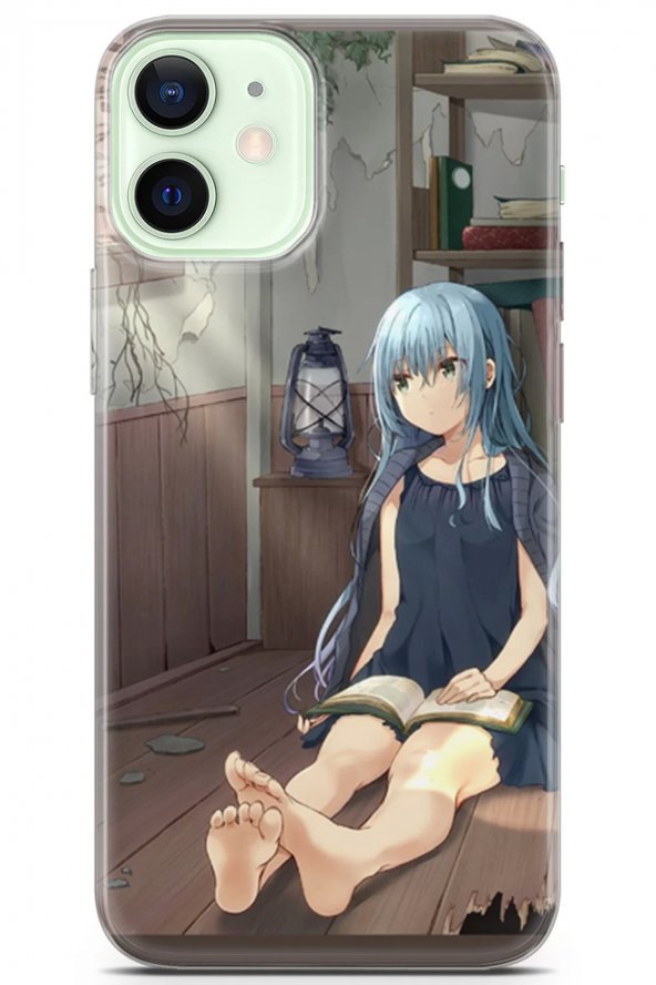 Apple iPhone 12 Uyumlu Kılıf Anime 10 Soft Silikon Mavi Saçlı