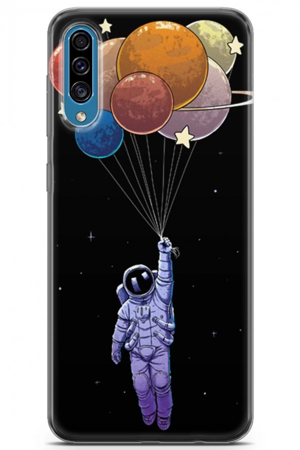 Samsung Galaxy A30s Uyumlu Kılıf Algorand 07 Silikon Uçan Balon Astronot