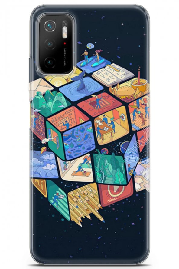 Xiaomi Poco M3 Pro Uyumlu Kılıf Algorand 03 Telefon Kılıfı Rubik