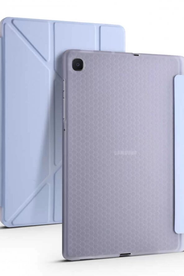 Samsung Galaxy Tab S6 Lite P610 Kılıf Tri Folding Kalem Bölmeli Standlı Kılıf