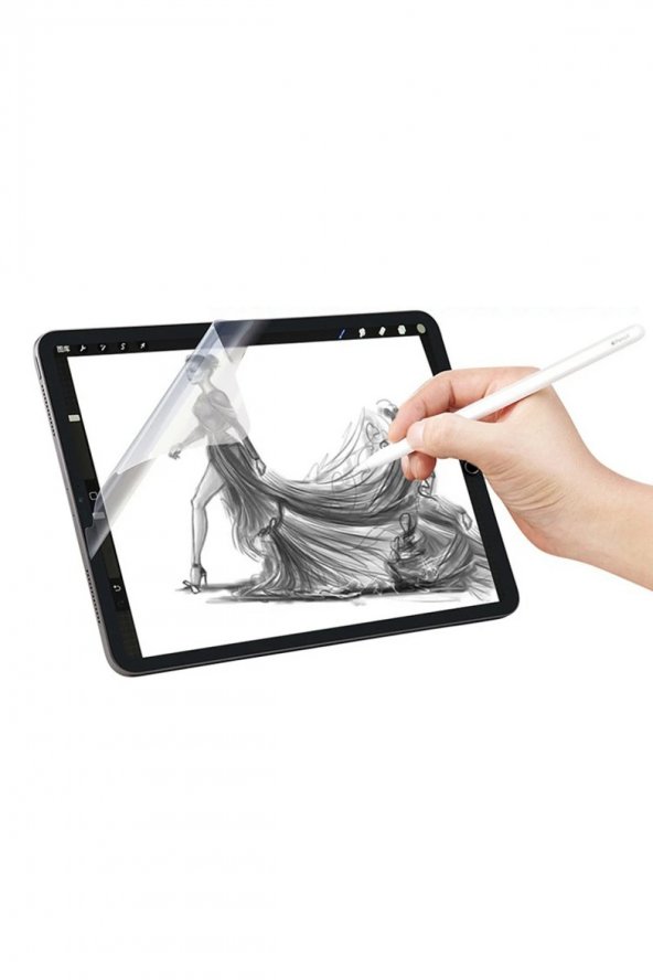 Apple iPad 10.2 2021 A2603 A2604 Ekran Koruyucu Eskiz Grafik Kalemle çizim Mat Film Paper Like