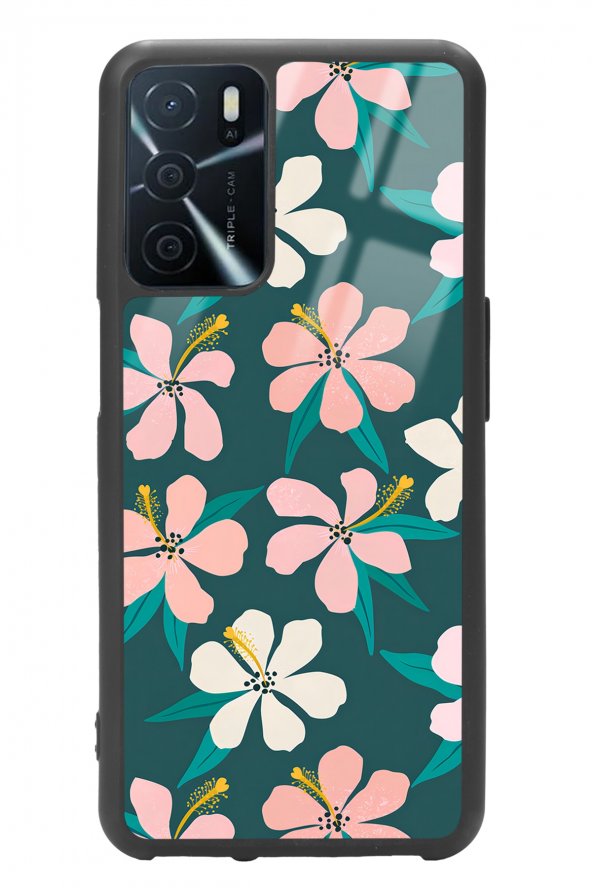 Oppo A-16 Leaf Flovers Tasarımlı Glossy Telefon Kılıfı