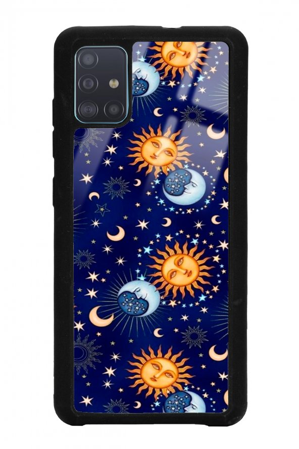 Samsung A51 Ay Güneş Pijama Tasarımlı Glossy Telefon Kılıfı