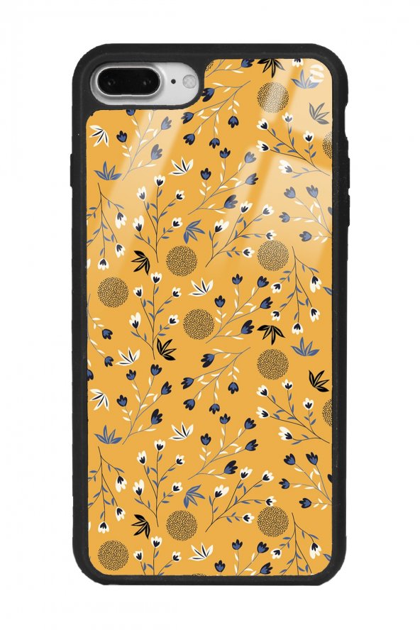 Iphone 7 Plus - 8 Plus Sarı Bindanlı Tasarımlı Glossy Telefon Kılıfı